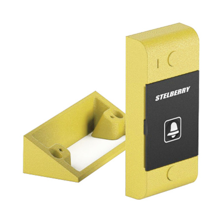 Stelberry S-132, жёлтая антивандальная абонентская панель с кнопкой "Вызов" и встроенным реле